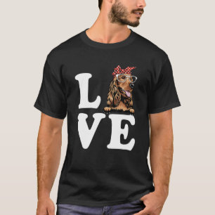 T-shirt J'Aime Mon Cocker Spaniel Bandana Lunettes de sole