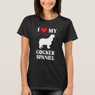 T-shirt J'Aime Mon Cocker Spaniel Chien Design