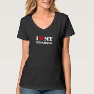 T-shirt J'aime mon cœur de propriétaire de chien Schnauzer