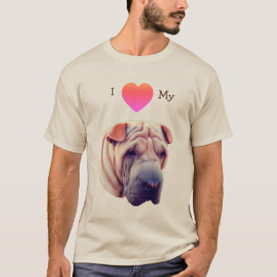 T-shirt J'Aime Mon Coeur Mon Chien Pei Shar 