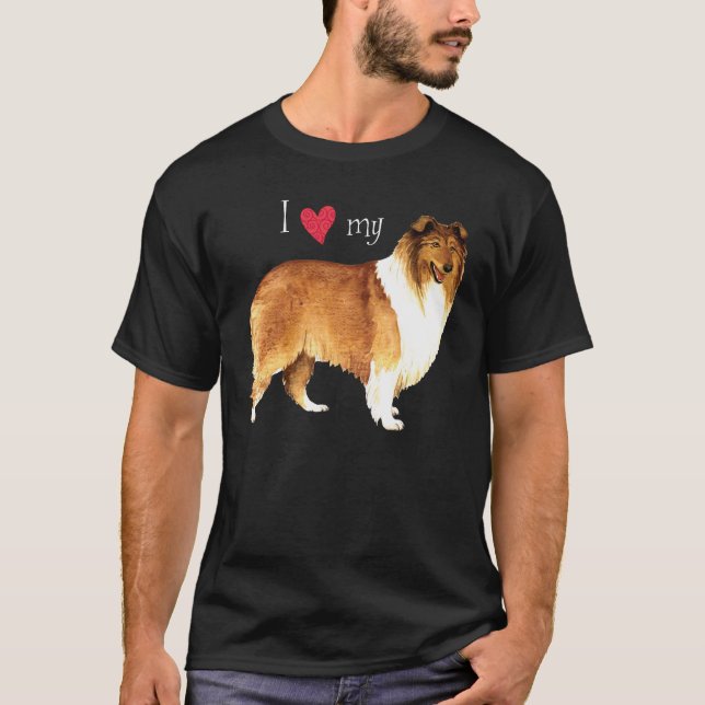 T-shirt J'aime mon colley (Devant)