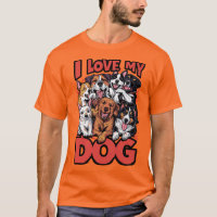 J'aime mon concept de chien conception graphique