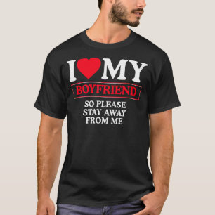 T-shirt J'Aime Mon Copain Red Heart Alors S'Il Vous Plaît
