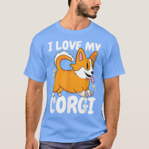 T-shirt J'aime mon Corgi avec un chien