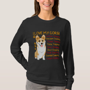 T-shirt J'Aime Mon Corgi Funny Corgis Chien Maman Papa Ani