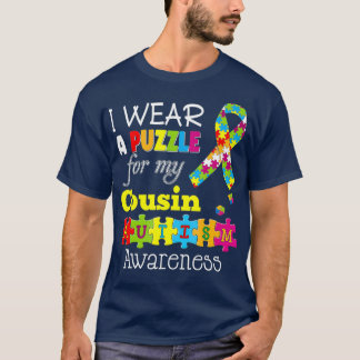 T-shirt J'Aime Mon Cousin Autiste Jour de Sensibilisation 