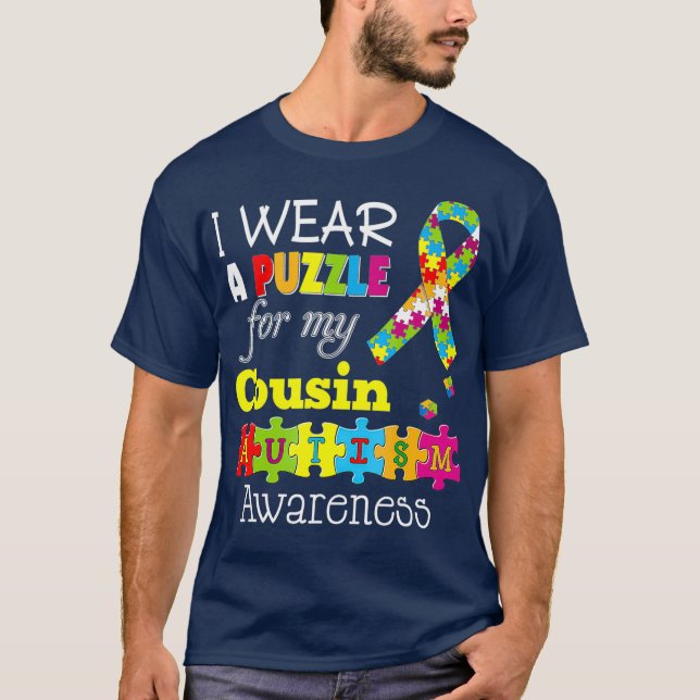 T-shirt J'Aime Mon Cousin Autiste Jour de Sensibilisation  (Devant)