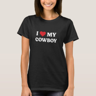 T-shirt J'aime mon cowboy drôle de cœur d'appréciation