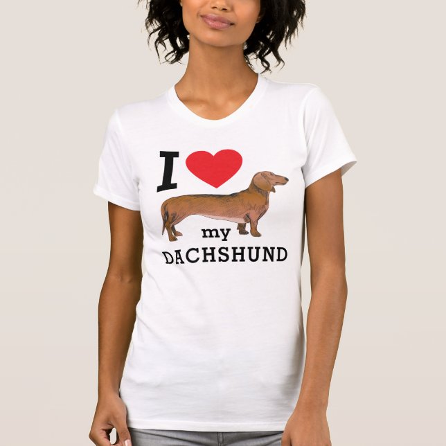 T-shirt J'Aime Mon Dachshund (Devant)