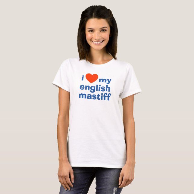 T-shirt J'aime mon Débardeur mastiff anglais (Devant entier)