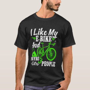 T-shirt J'AIME MON E-BIKE ET 3 PERSONNES Funny Electric