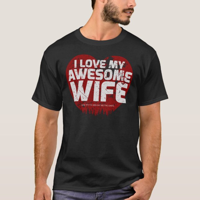 T-shirt J'aime mon épouse pour le cadeau de Valentines des (Devant)