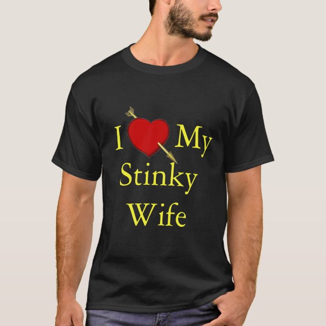 T-shirt J'aime mon épouse Stinky (Devant)