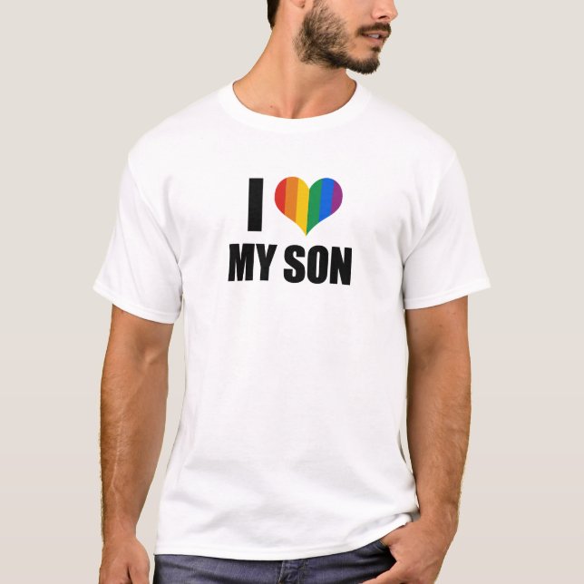 T-shirt J'aime mon fils gai (Devant)