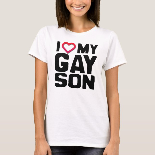 T-shirt J'aime mon fils gay (Devant)