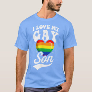T-shirt J'Aime Mon Fils Gay Mignonne LGBTQ Fier Maman Papa