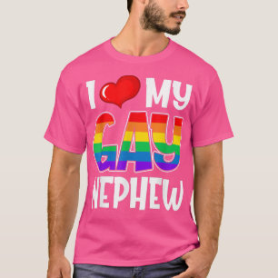T-shirt J'aime mon gai Nephew LGBT Gay pride Mois Soutien