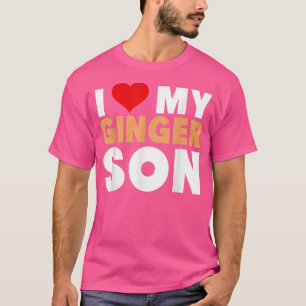T-shirt J'Aime Mon Gingembre Fils Cool Redhead Famille Cad