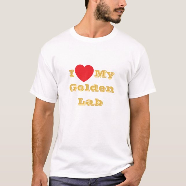 T-shirt J'aime mon Golden Lab (Devant)