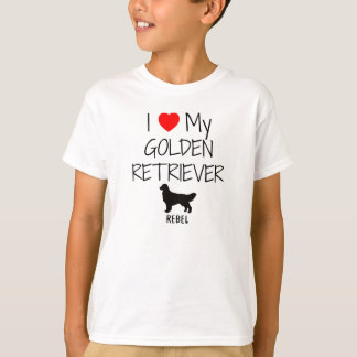 T-shirt J'Aime Mon Golden Retriever