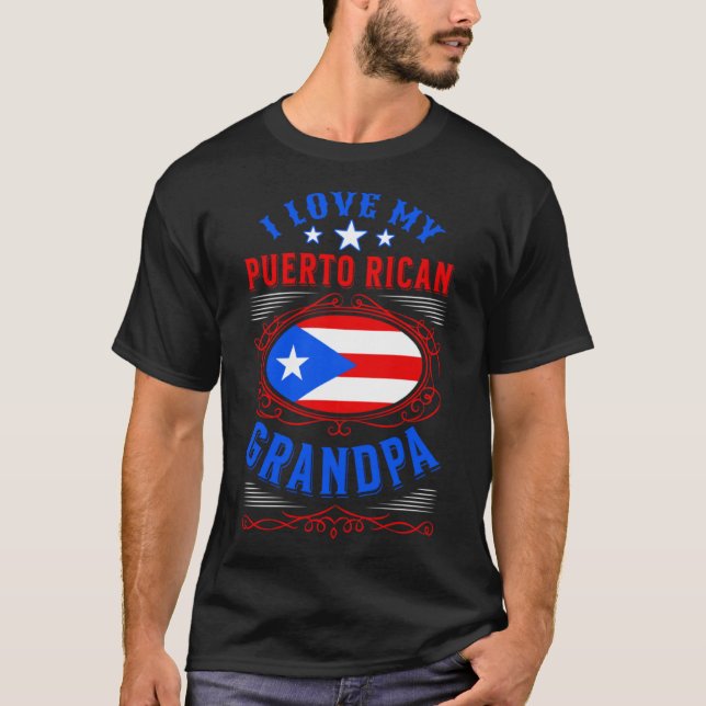 T-shirt J'aime mon grand-père portoricain (Devant)
