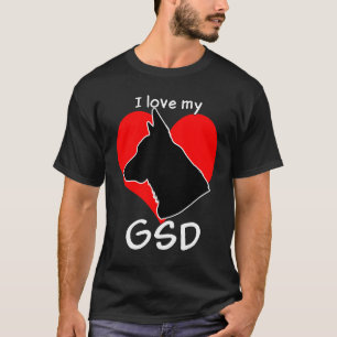 T-shirt J'aime mon GSD ! - Obscurité
