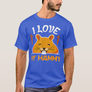 T-shirt J'Aime Mon Hammy Amusant Hamster Citations D'Amour