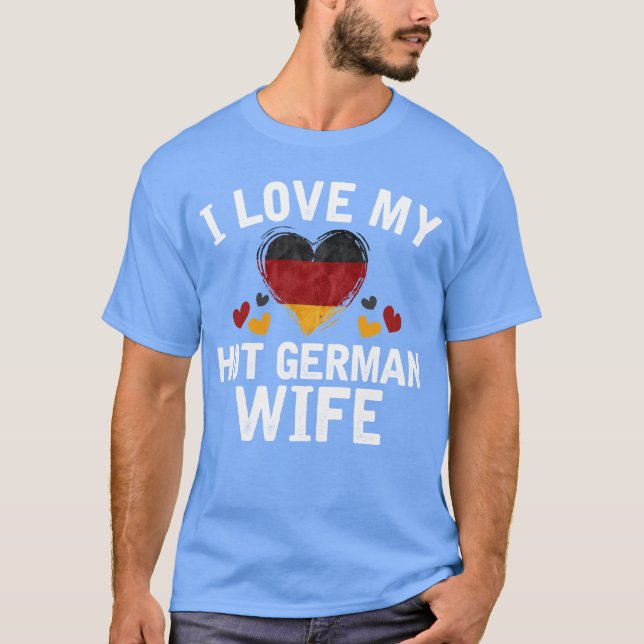 T-shirt J'aime mon idée allemande chaude de cadeau de (Devant)