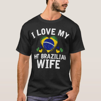 T-shirt J'aime mon idée brésilienne chaude de cadeau de