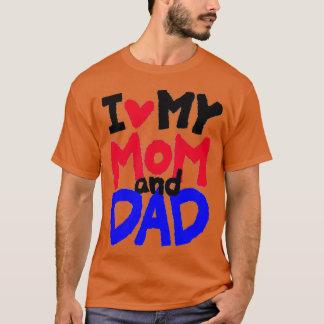 T-shirt J'Aime Mon Idée Cadeau Maman Et Papa