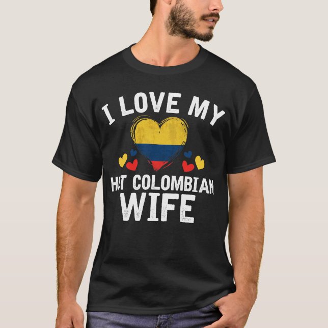 T-shirt J'aime mon idée colombienne chaude de cadeau de (Devant)
