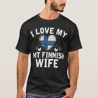 T-shirt J'aime mon idée finlandaise chaude de cadeau de