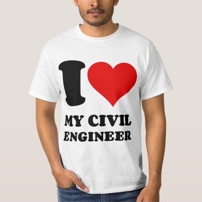 T-SHIRT J'AIME MON INGÉNIEUR CIVIL (Devant)
