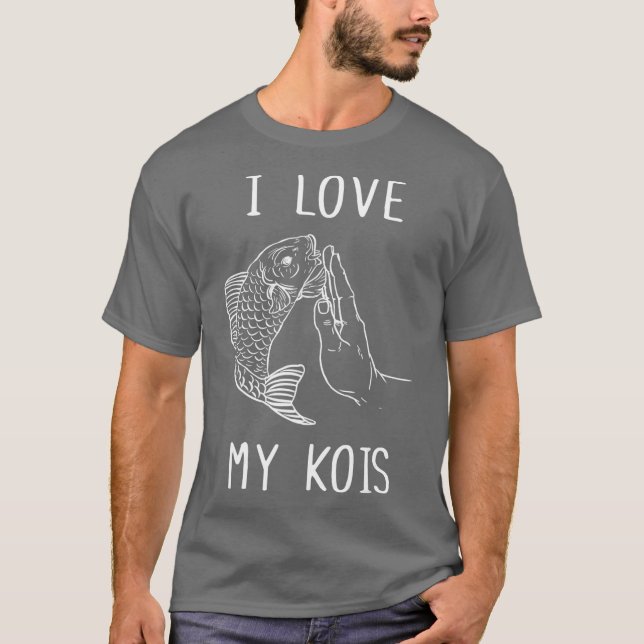 T-shirt J'aime mon Kois Koi Papa Poisson papa Pêcheur Fish (Devant)