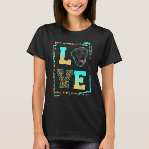 T-shirt J'aime mon Labrador Retriever noir Maman Lab noir