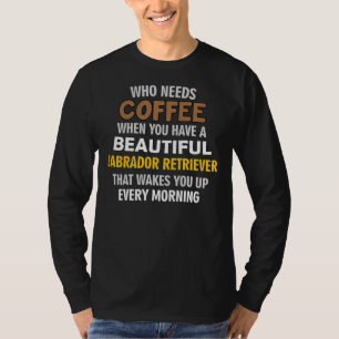 T-shirt J'Aime Mon Labrador Retriever Plus Que Mon Café
