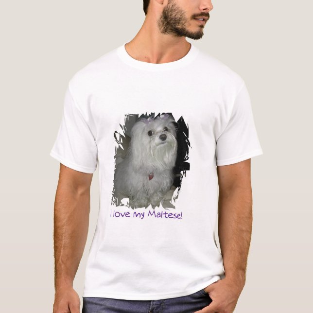 T-shirt J'aime mon maltais (Devant)