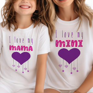 T-Shirt J'aime mon Mama Bright Hearts Matching Mama Mini