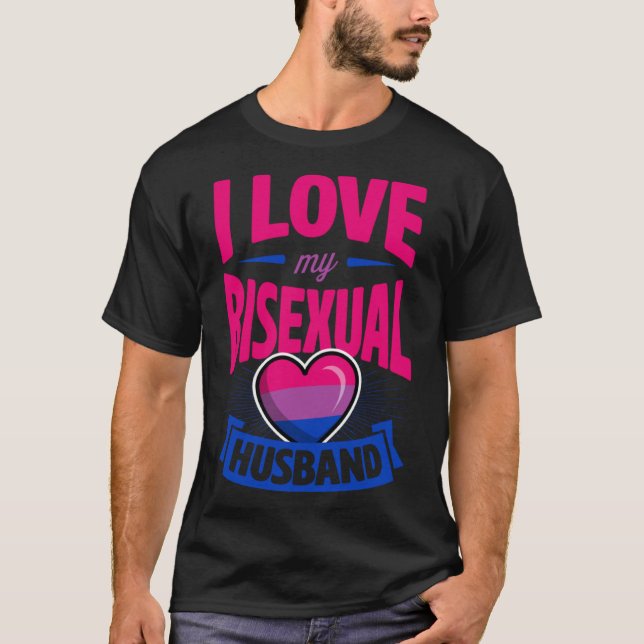 T-shirt J'Aime Mon Mari Bisexuel Cute Bi Pride Anniversa (Devant)
