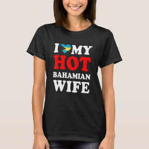T-shirt J'aime mon mari chauds de femme bahaméenne