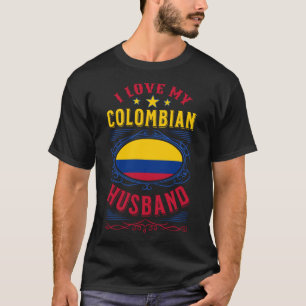 T-shirt J'aime mon mari colombien