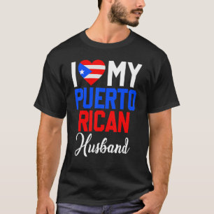 T-shirt J'Aime Mon Mari Porto-Ricain Canada Drapeau Marié