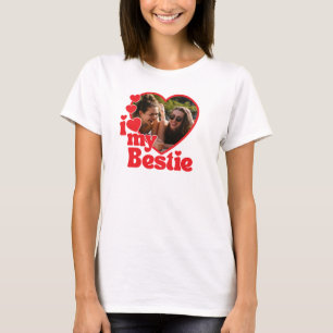 T-shirt J'aime mon meilleur ami cœur photo personnalisée