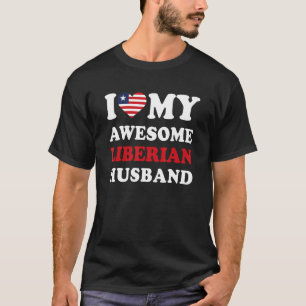 T-shirt J'aime mon merveilleux mari libérien drôle