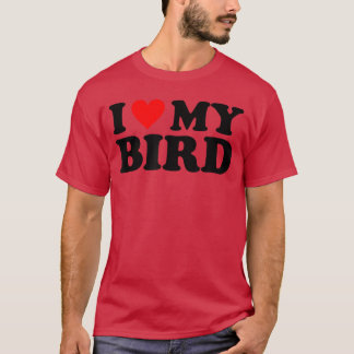 T-shirt J'Aime Mon Oiseau J'Aime Mon Oiseau ami garçon fil