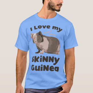 T-shirt J'aime mon Oreille de Cochon de Guinée sans cheveu