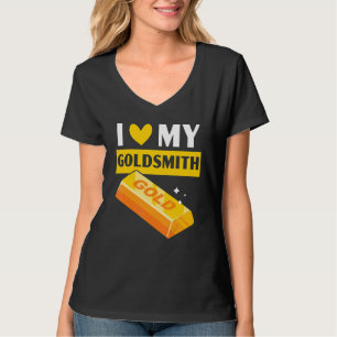 T-shirt J'Aime Mon Orfèvre D'Orfèvrerie D'Orfèvrerie De Bi