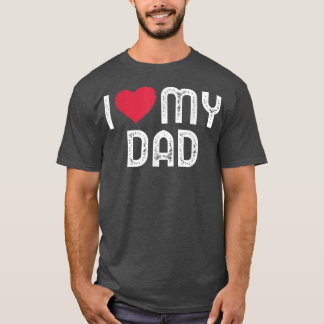 T-shirt J'aime mon papa Fête des pères drôle Je coeur mon