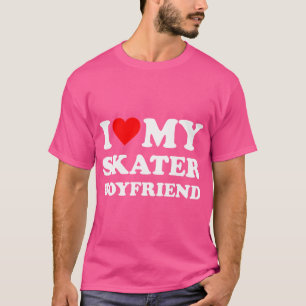 T-shirt J'aime mon patineur petit ami Coeur Bf Patinage