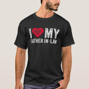 T-shirt J'Aime Mon Père En Droit Red Heart Fête des pèr